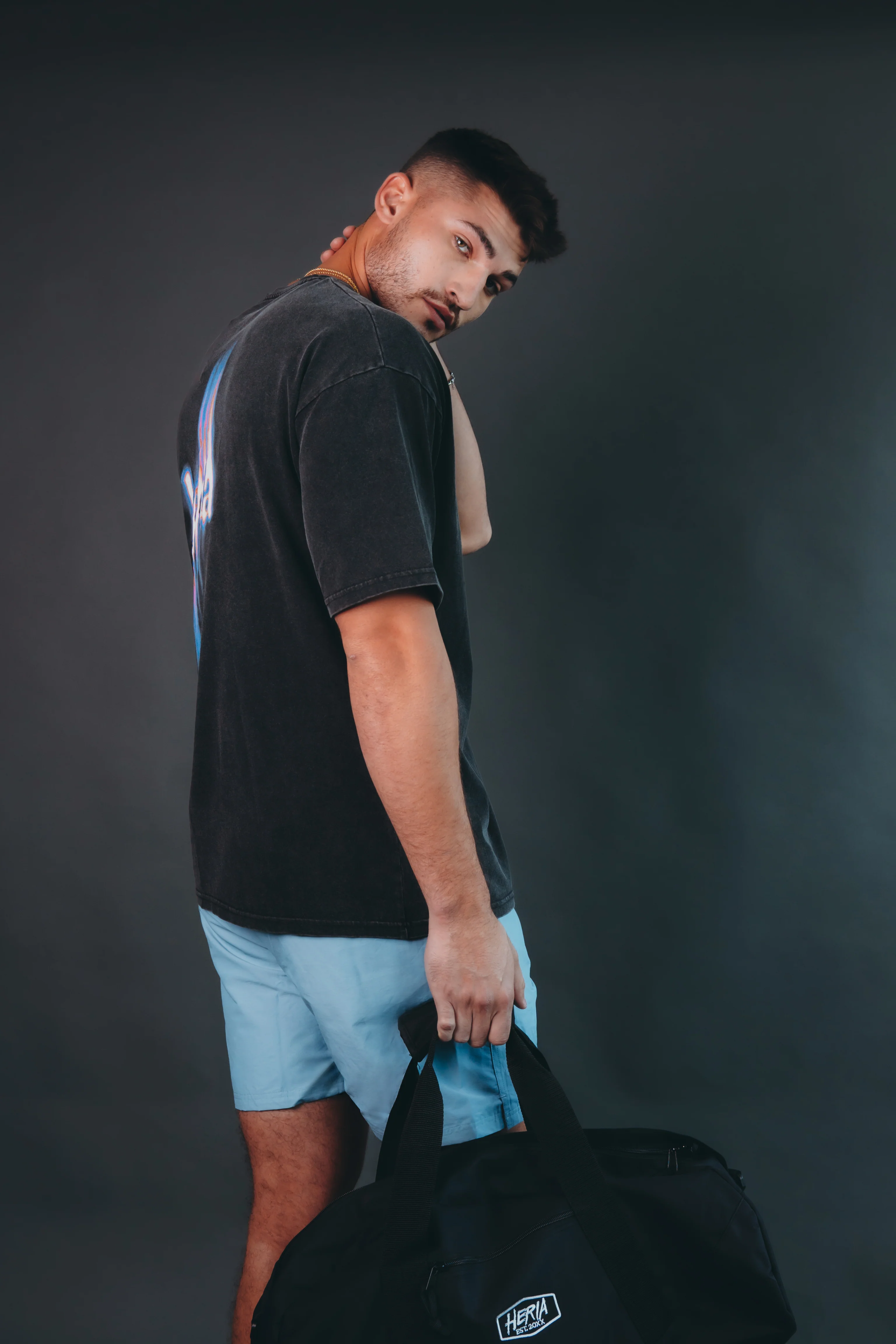 Flame Tee - Acid Washed Black - Image 8