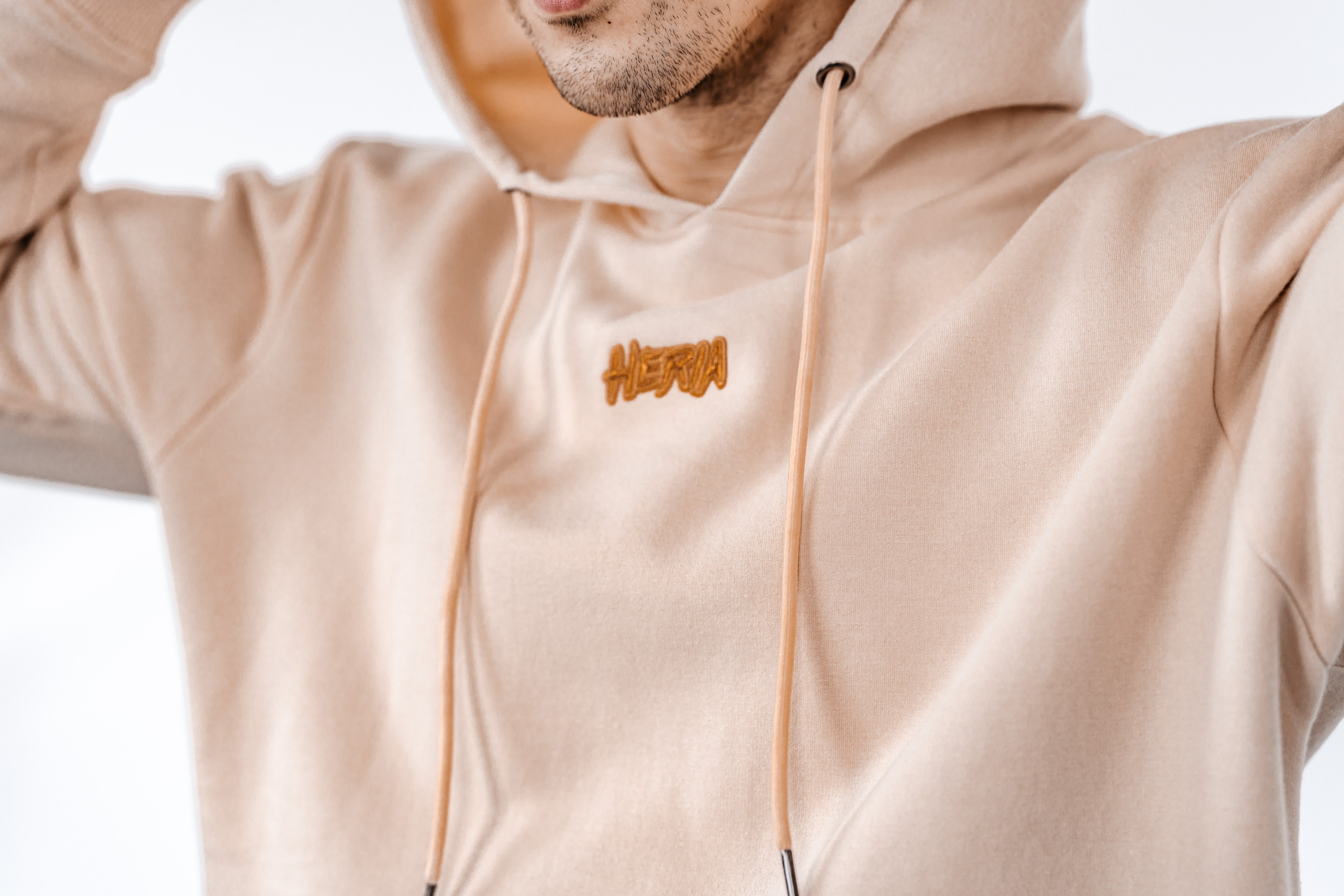 Heria Patch Hoodie - Beige - Image 5