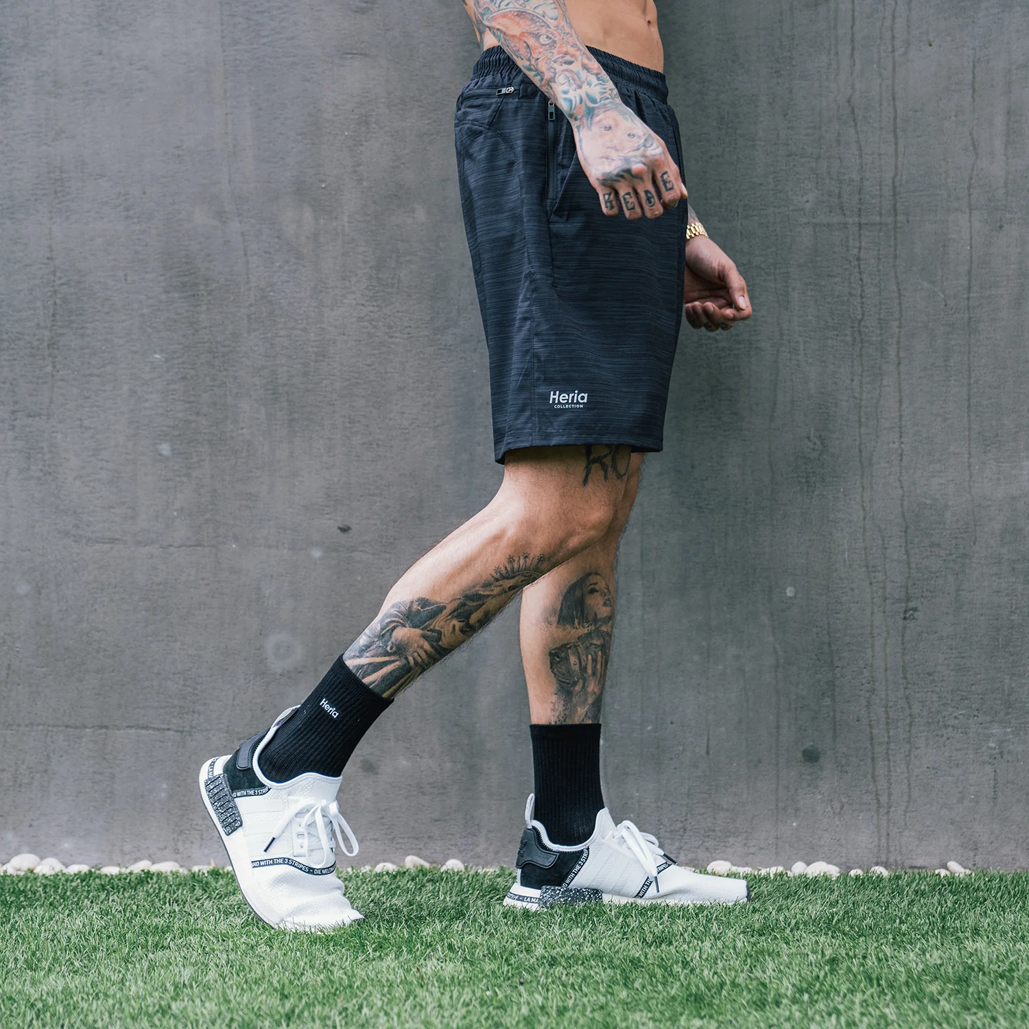 Heria Shorts - Heather Black - Image 7